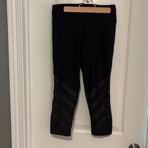 90 Degree By Reflex Black Mesh Detail Capris
